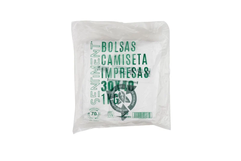 Bolsa Asa Camiseta MEDIANA 42x53cm (50µm) Reciclada 70%