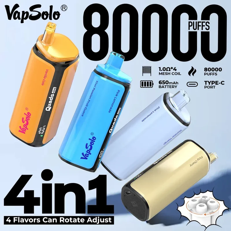 VAPSOLO QUADS 80k 4en1 | 4 sabores