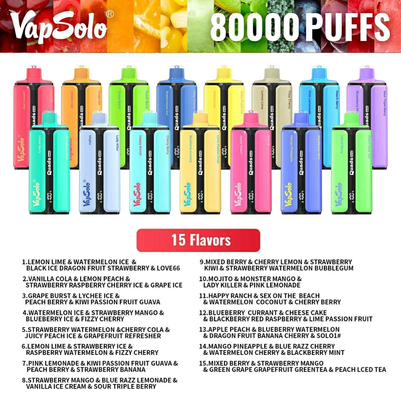 VAPSOLO QUADS 80k 4en1 | 4 sabores