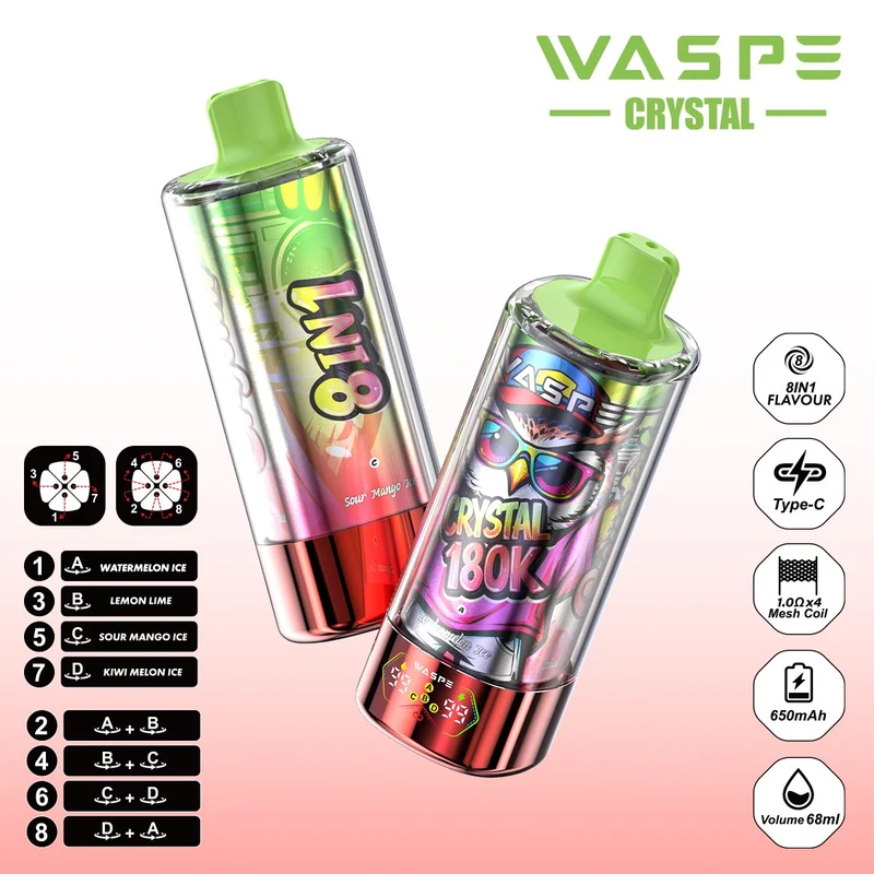 WASPE CRYSTAL 180K Puffs 8en1