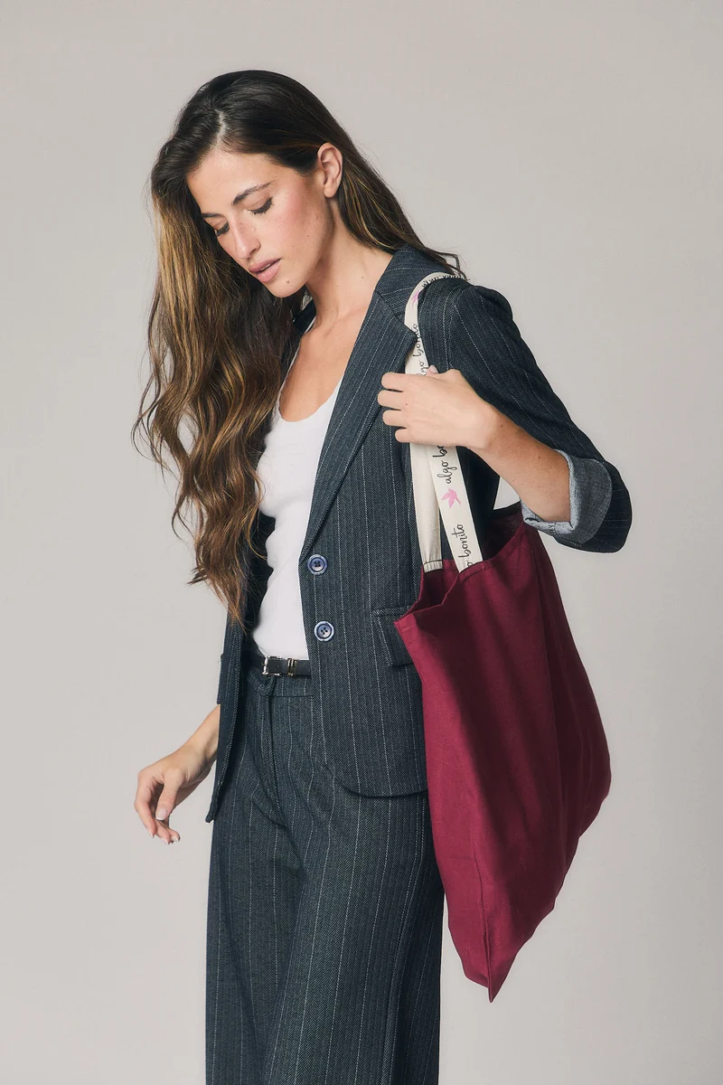 Tote Bag Algo Bonito color granate