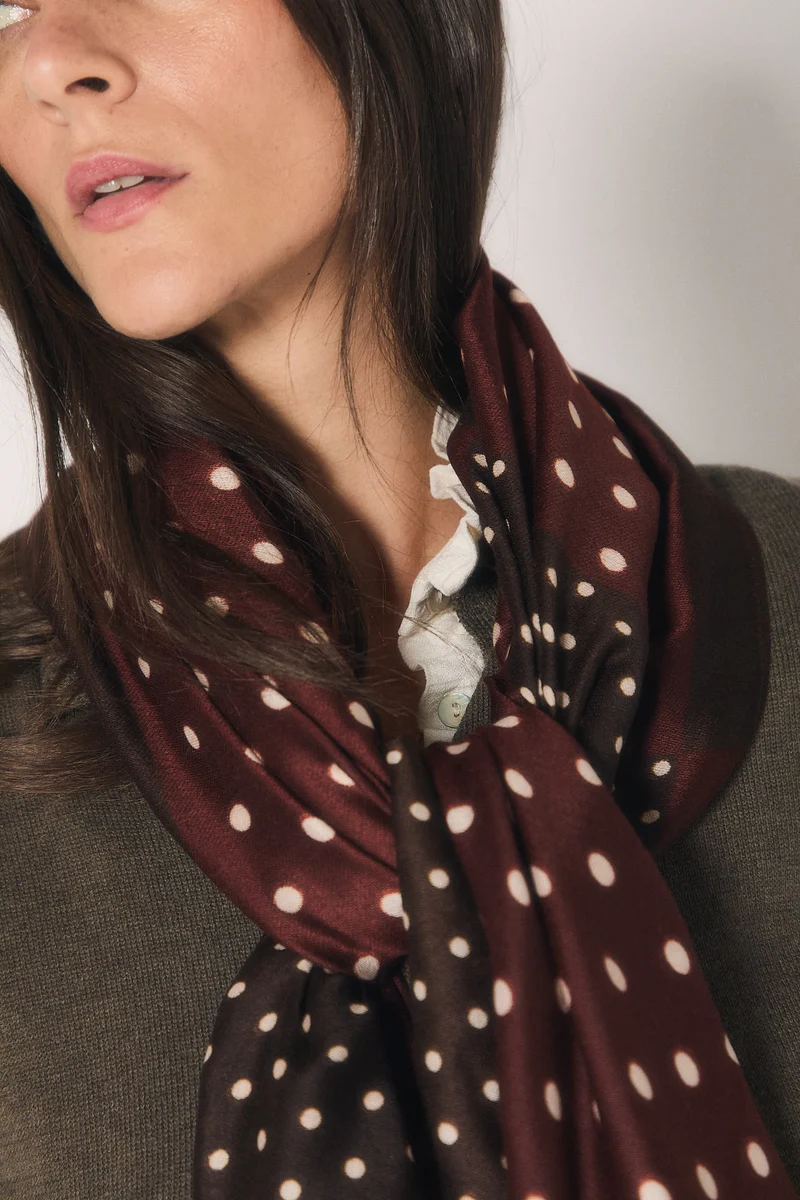 Foulard lunares granate
