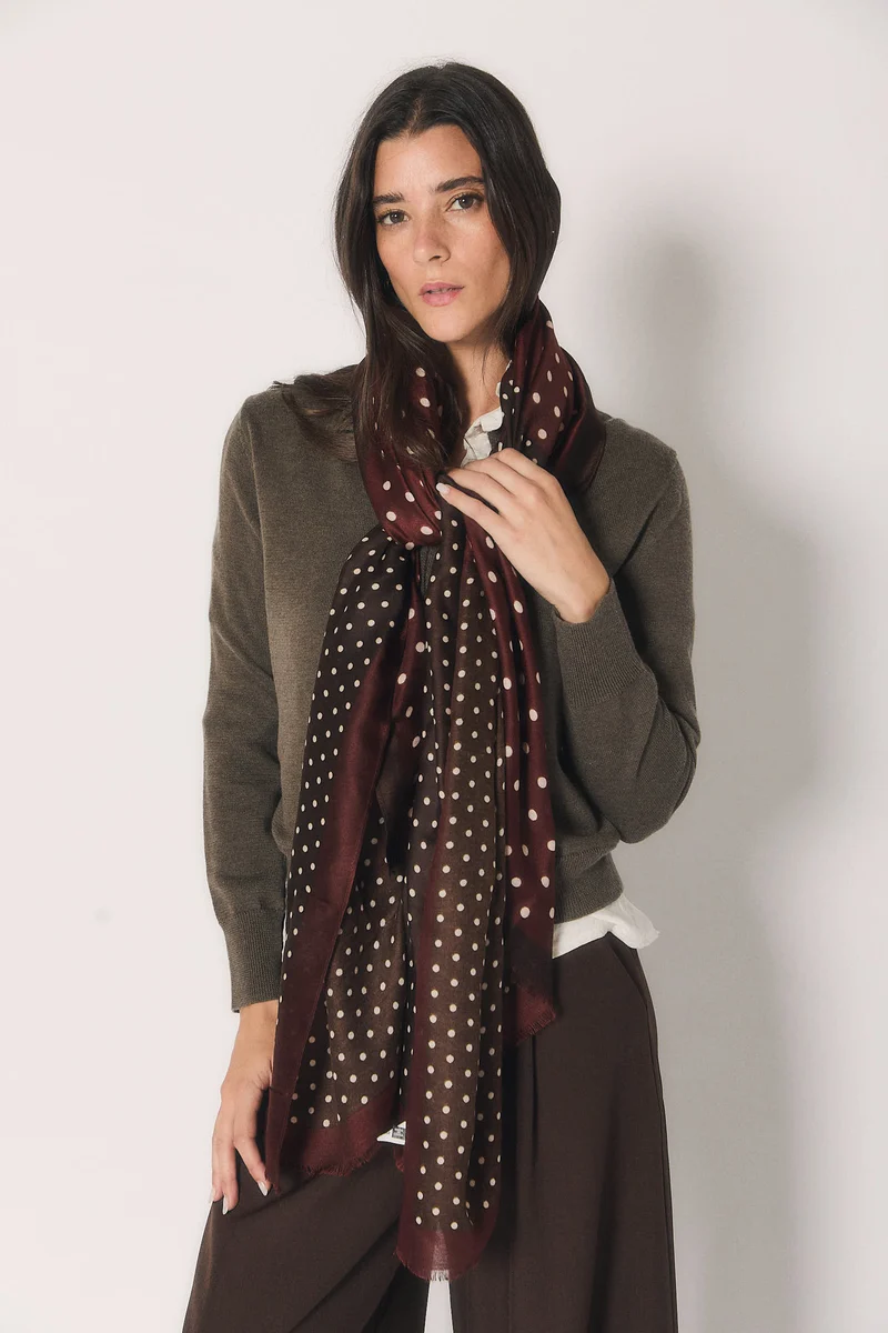 Foulard lunares granate