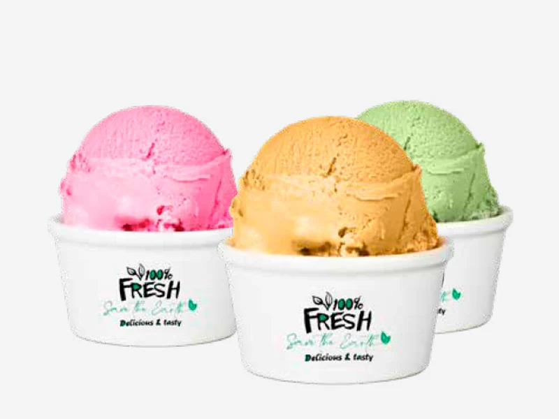 Tapa Cúpula con Agujero para Tarrina Helado Blanca/Kraft 180 y 240ml