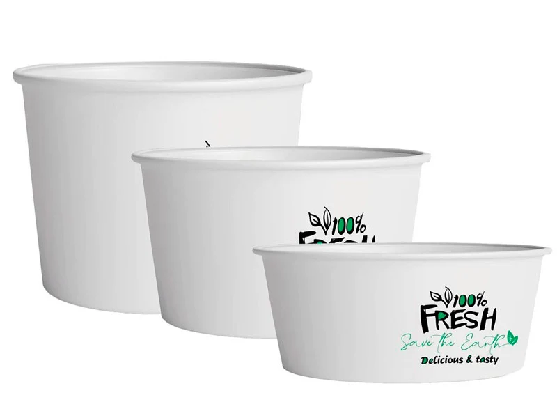 Tapa Cúpula con Agujero para Tarrina Helado Blanca/Kraft 180 y 240ml