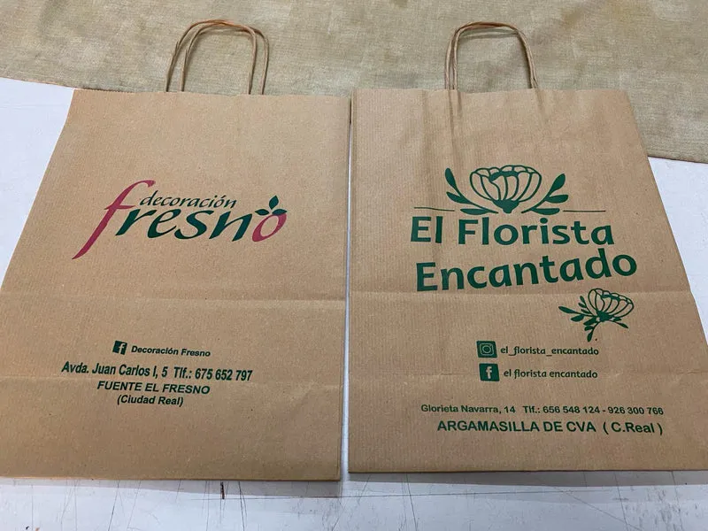 Bolsa Kraft Asa Plana M (32x21x35cm) (personalizada a 1 tinta- a 2 caras)- 1500 unidades