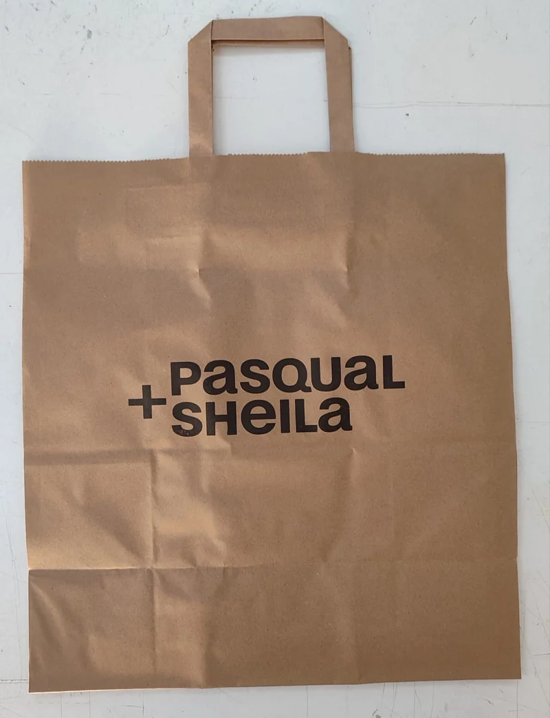 Bolsa Kraft Asa Plana S1 (26x14x32cm) (personalizada a 1 tinta- a 2 caras)- 1500 unidades