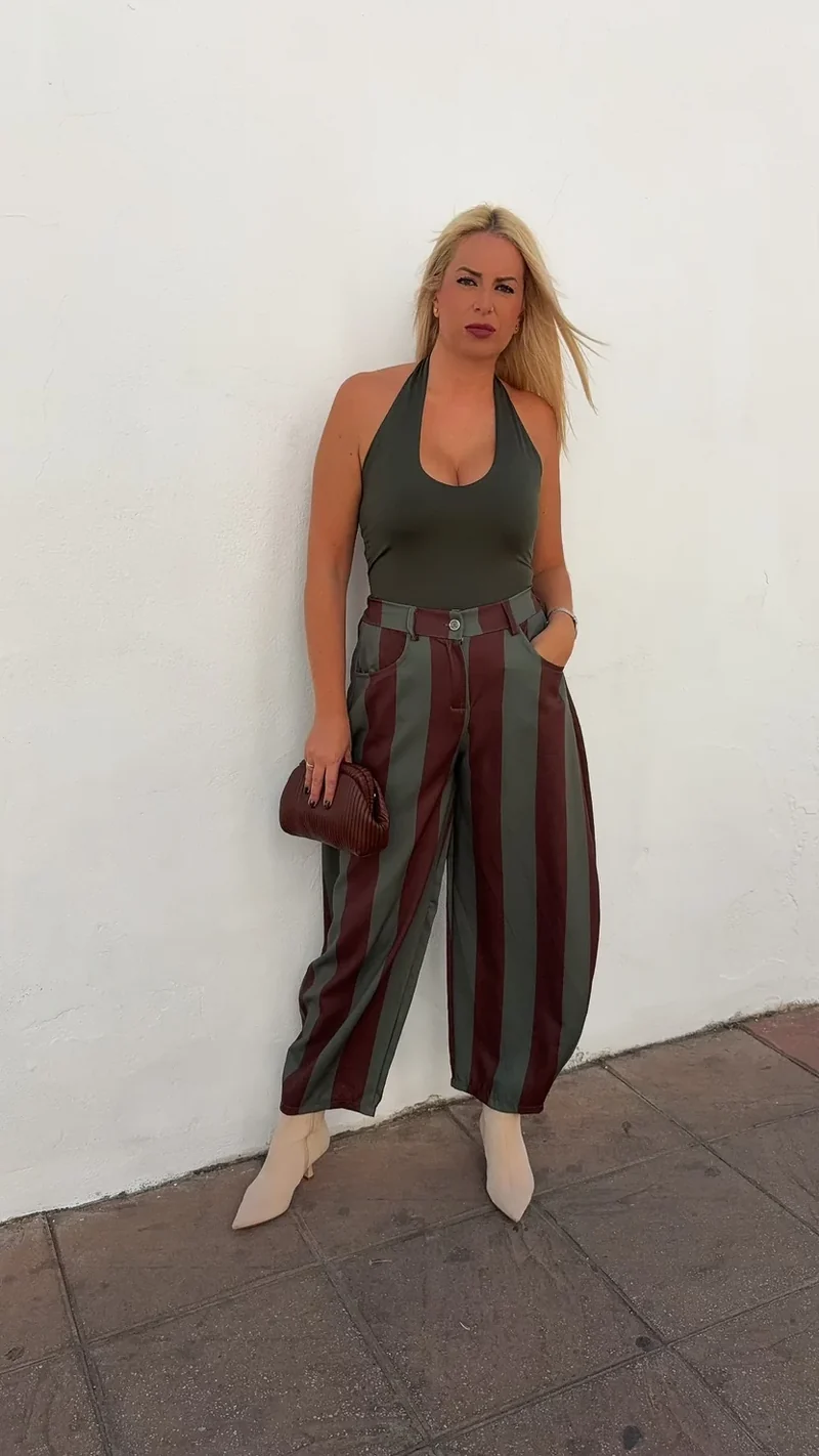 Pantalón Barrel Rayas