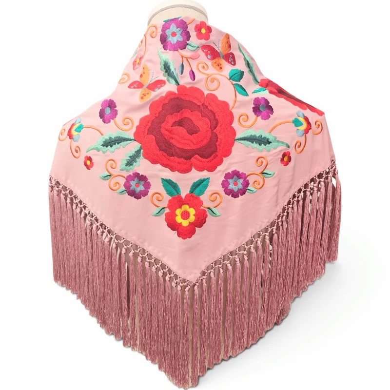 Mantón Flor Bordado