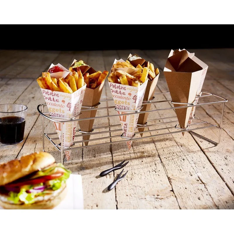 Cono Kraft con espacio para Salsa 16,5x19,5cm
