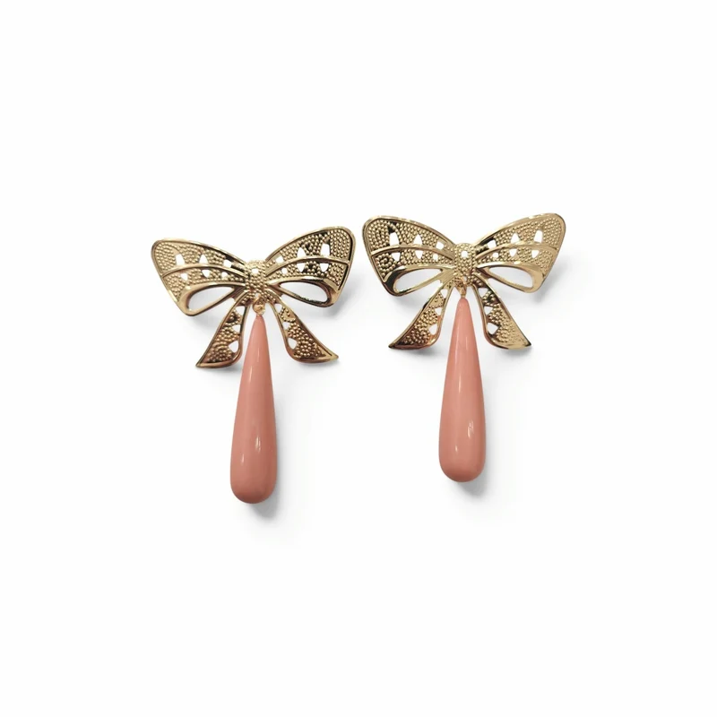Pendientes Coral lazo