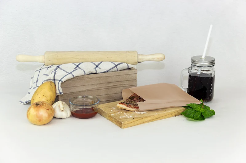Bolsa Antigrasa Kraft para Patatas/Empanadas/Fritos 12+6x20cm