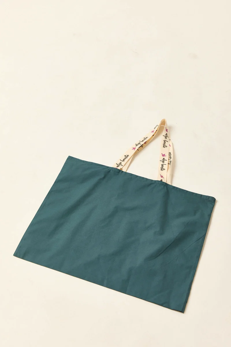 Tote bag algodón reciclado turquesa