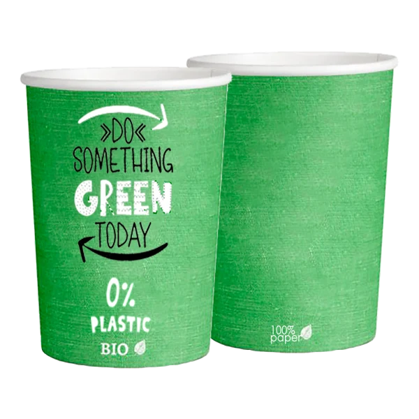 Vasos Verdes Plastic Free 360ml (12oz) (1000 unid/caja)