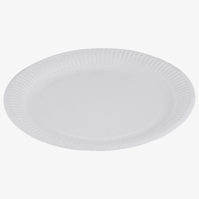 Plato Cartón Laminado Blanco 23 cm