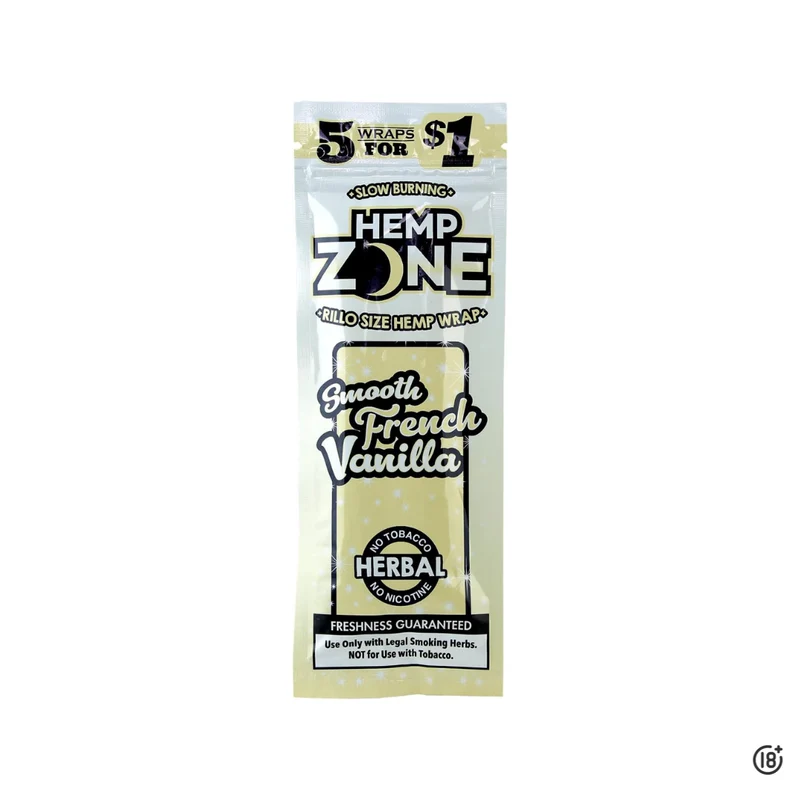 🤍 Blunt Hemp Zone Smooth French Vanilla X5 – Sabor a vainilla francesa suave y natural