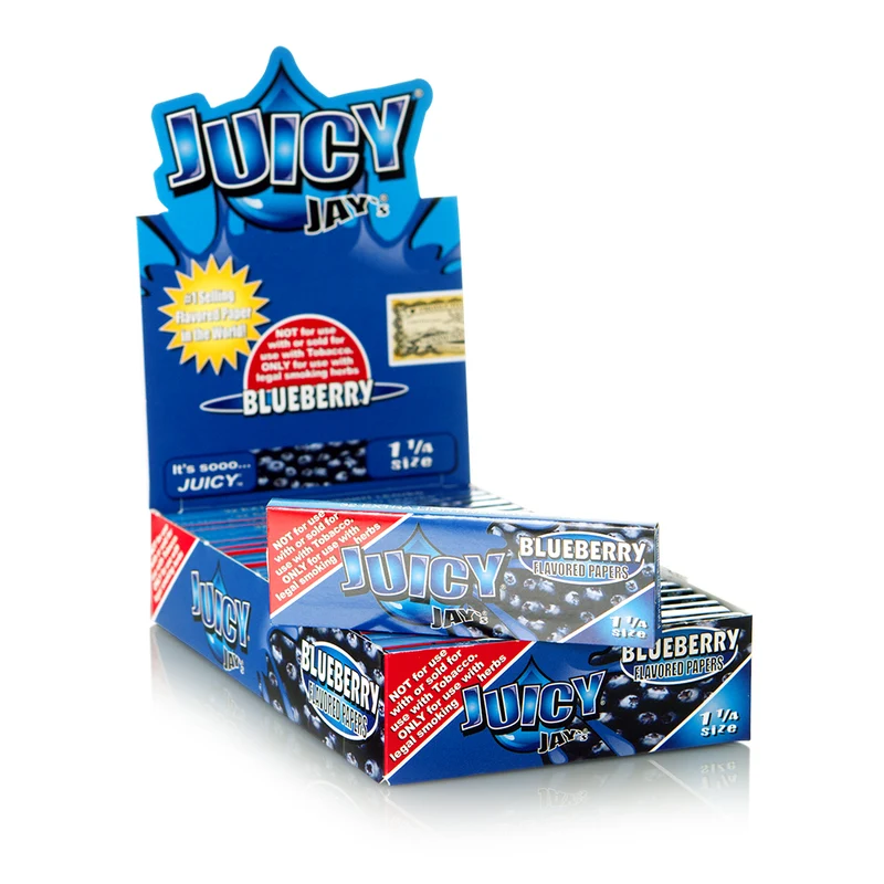 Juicy Jay's Blueberry 1¼ — Librillo con Estampado de Arándanos