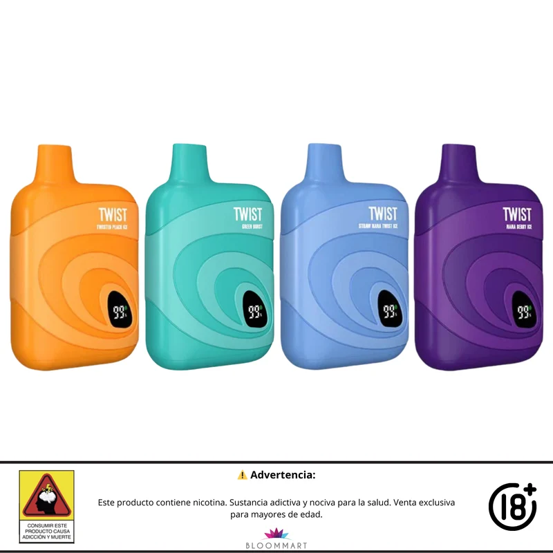 VICE Twist 8000 Puffs | Vaporizador Recargable con Pantalla LED y Flujo Ajustable