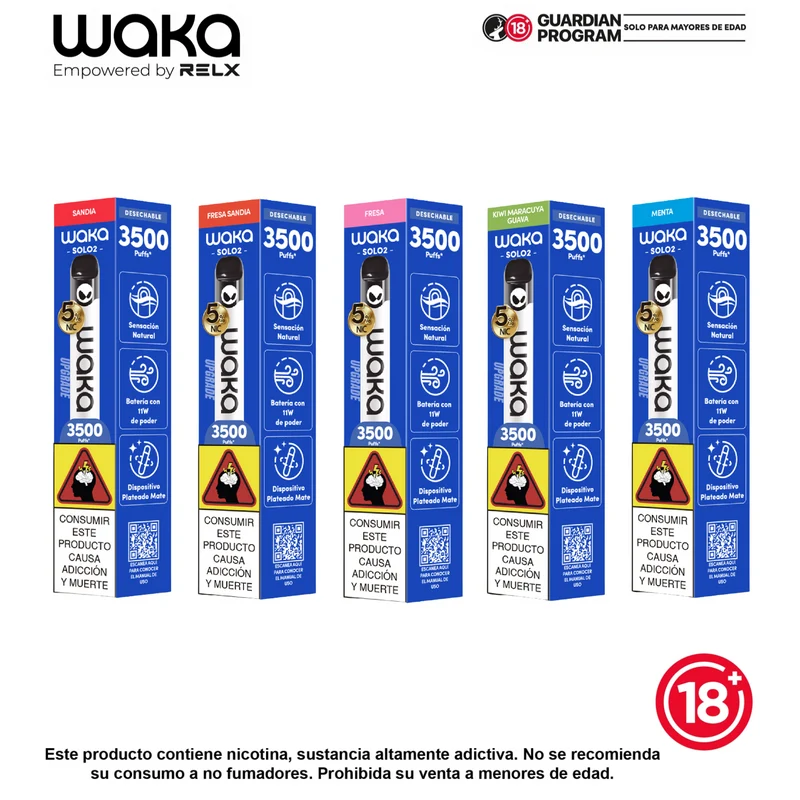 WAKA Solo 2 — 3.500 Puffs | Vape Desechable con 5% Nicotina
