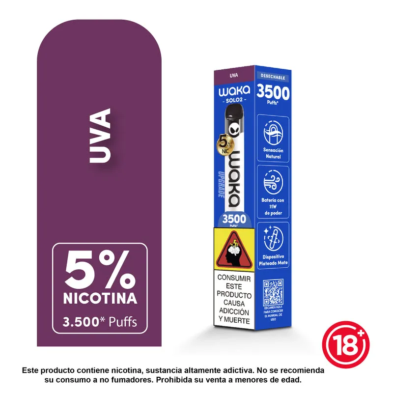 WAKA Solo 2 — 3.500 Puffs | Vape Desechable con 5% Nicotina