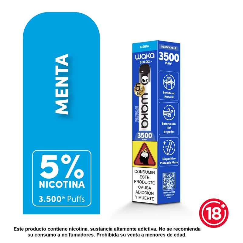 WAKA Solo 2 — 3.500 Puffs | Vape Desechable con 5% Nicotina