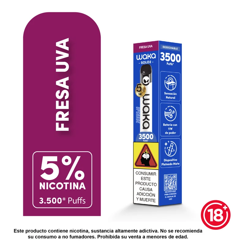 WAKA Solo 2 — 3.500 Puffs | Vape Desechable con 5% Nicotina