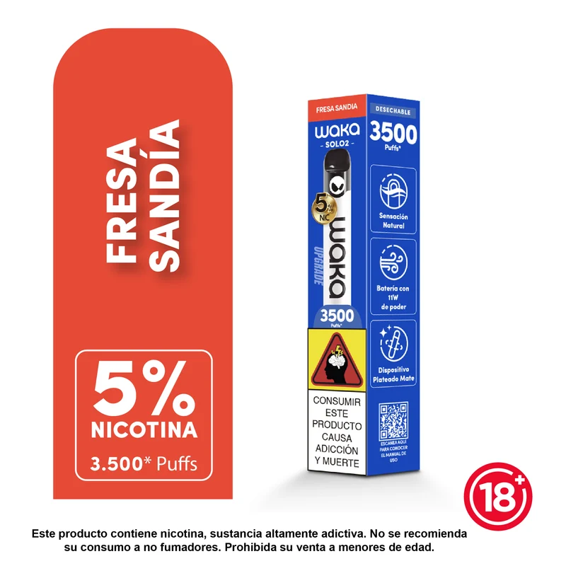 WAKA Solo 2 — 3.500 Puffs | Vape Desechable con 5% Nicotina