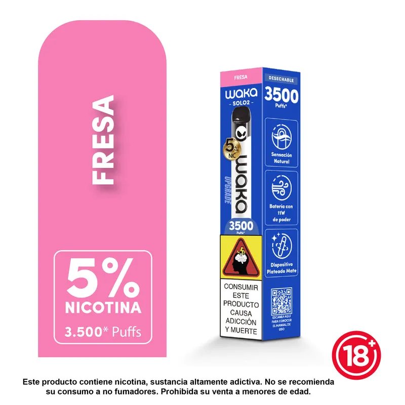 WAKA Solo 2 — 3.500 Puffs | Vape Desechable con 5% Nicotina