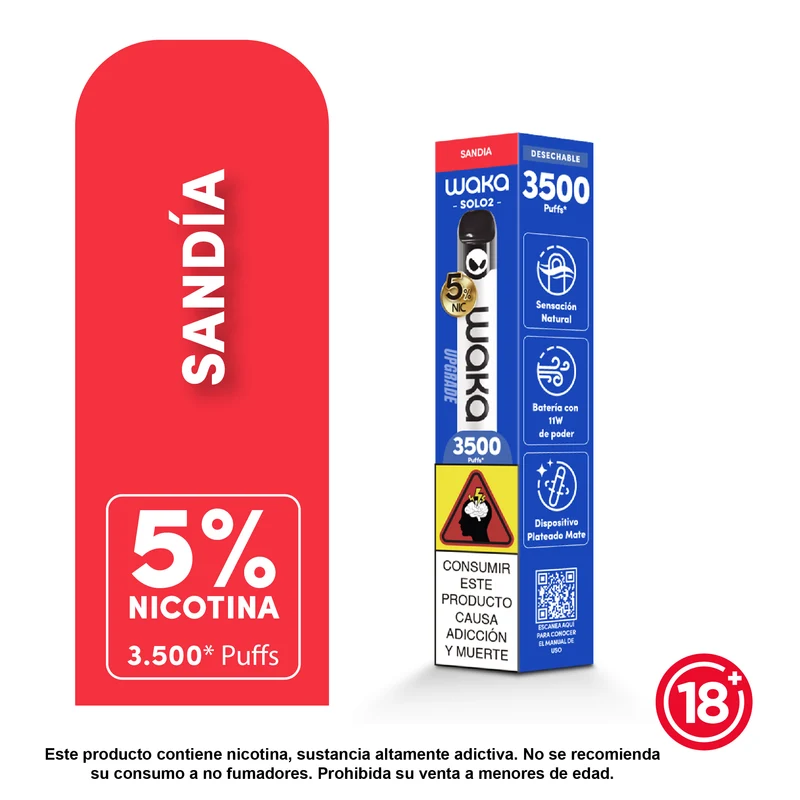 WAKA Solo 2 — 3.500 Puffs | Vape Desechable con 5% Nicotina