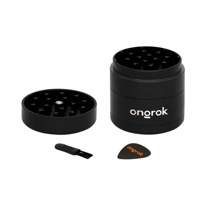 Grinder ONGROK de Aluminio 55mm — 4 Piezas con Pantalla Removible (Negro)