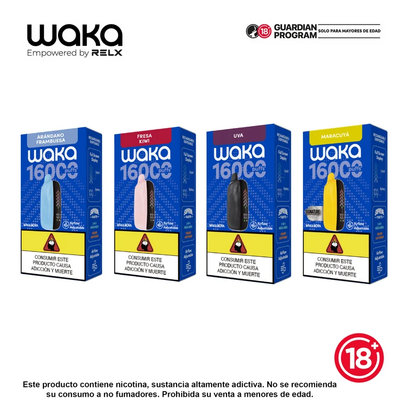 WAKA Nova 16.000 Puffs — Vape Desechable Recargable con 5% Nicotina
