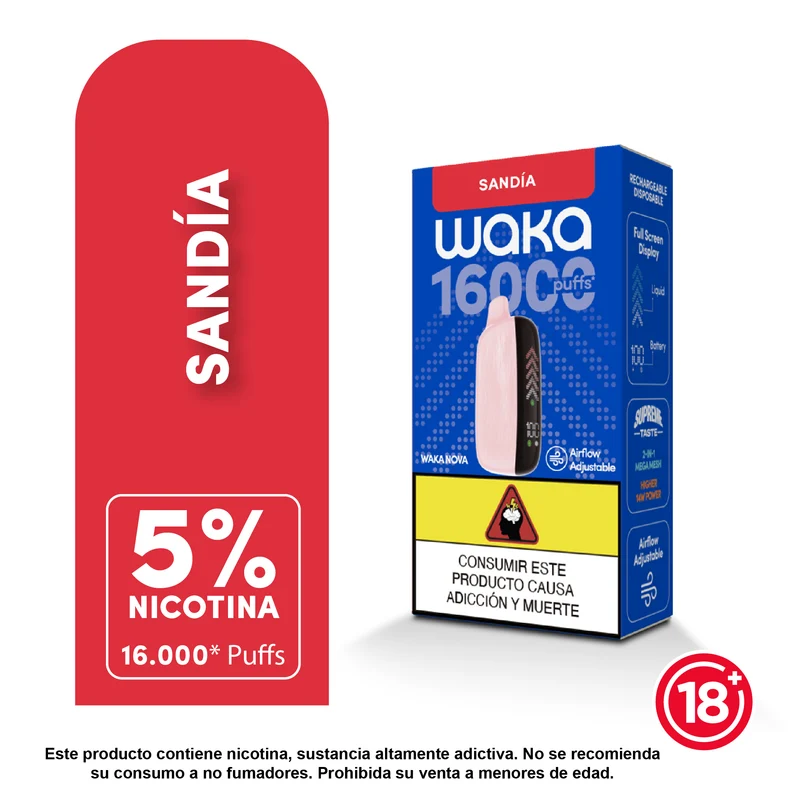 WAKA Nova 16.000 Puffs — Vape Desechable Recargable con 5% Nicotina