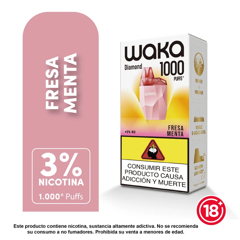 WAKA Mini Diamond 1000 Puffs — Vape Desechable Ultra Compacto