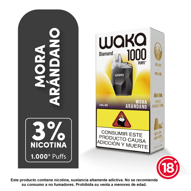 WAKA Mini Diamond 1000 Puffs — Vape Desechable Ultra Compacto