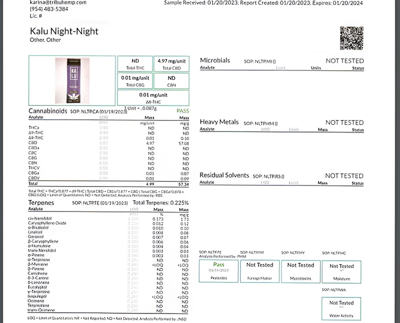 KALU Night – Papeles con CBD y Terpenos para Descanso | Bloommart