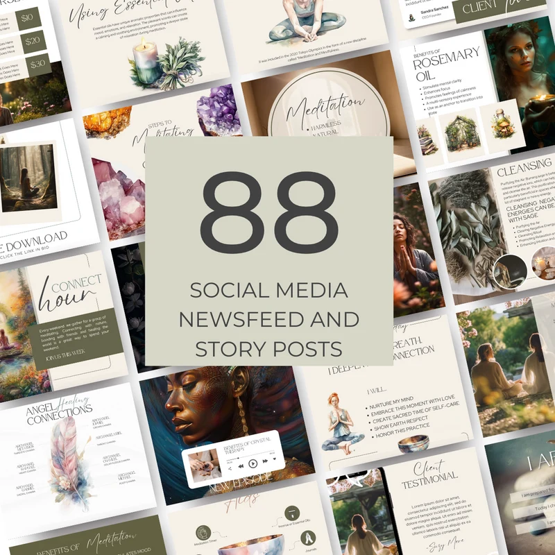 Mindfulness Coach Social Media Post Kit