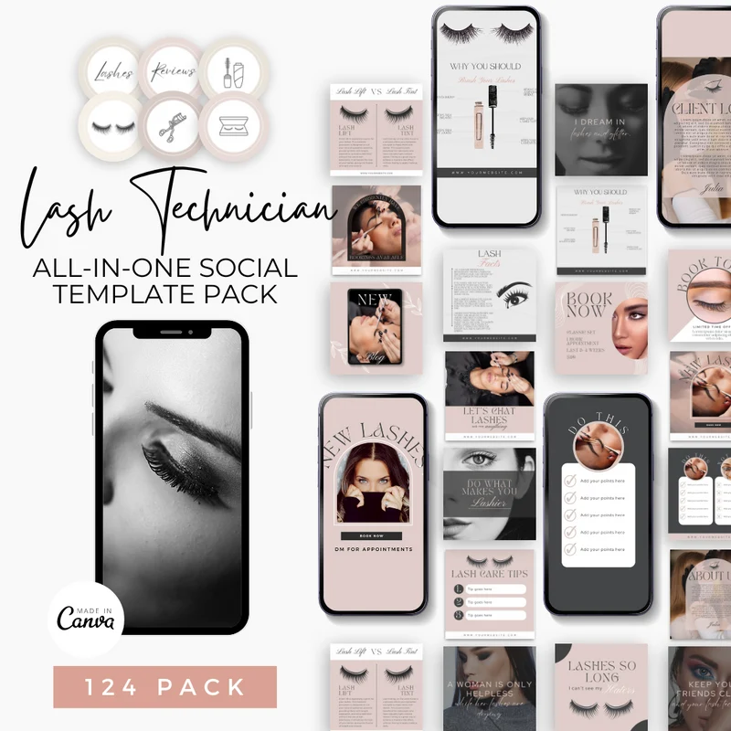 Lash Technician Social Media Post Kit