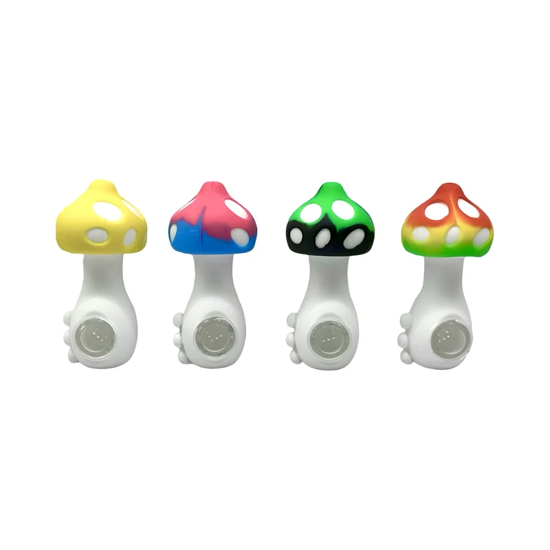 Pipa Hongo de Silicona | Irrompible, Cazoleta Vidrio, Colores Vibrantes — Bloommart Colombia