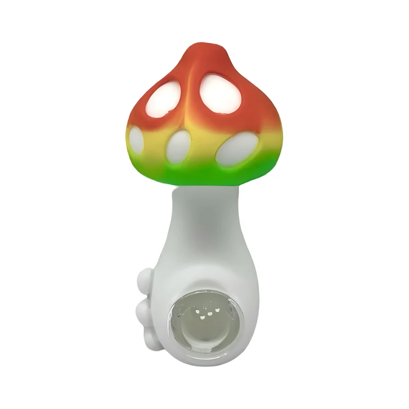 Pipa Hongo de Silicona | Irrompible, Cazoleta Vidrio, Colores Vibrantes — Bloommart Colombia
