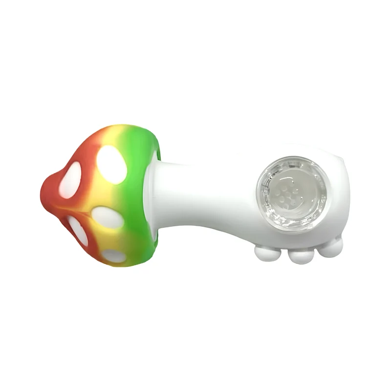 Pipa Hongo de Silicona | Irrompible, Cazoleta Vidrio, Colores Vibrantes — Bloommart Colombia
