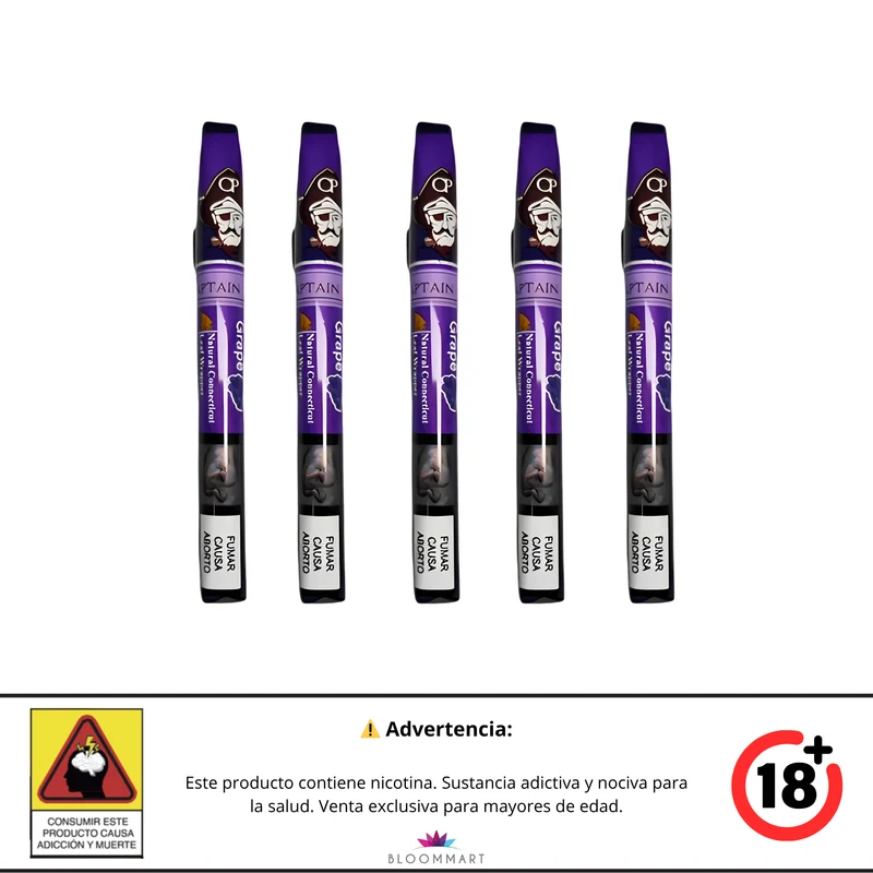 Tabacos Captain Pipe Sabor a Uva - 5 Tabacos
