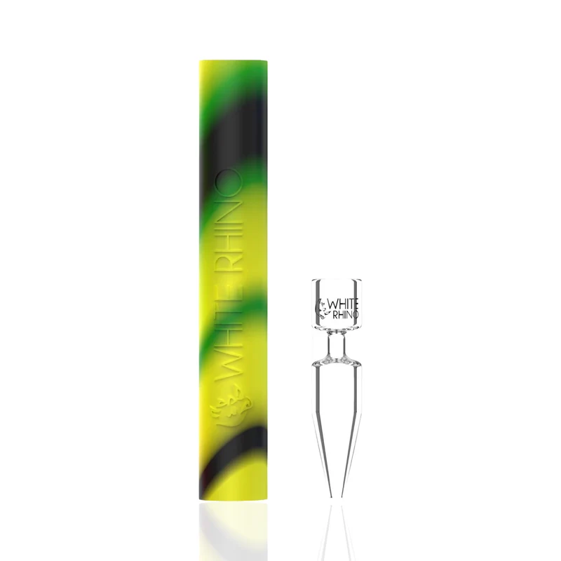 Pipa White Rhino Doble Función | Silicona + Cuarzo, Hierba y Concentrados — Bloommart Colombia