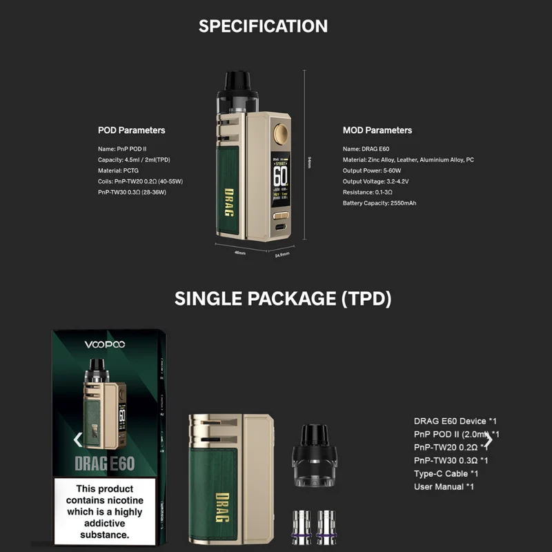 Voopoo Drag E60 Vape Kit