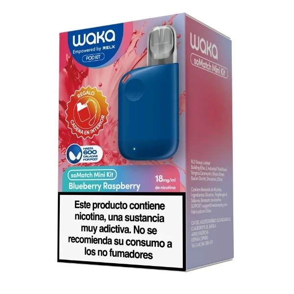 Waka Vape SoMatch Mini Kit Blueberry RaspBerry 600 Puff 18mg
