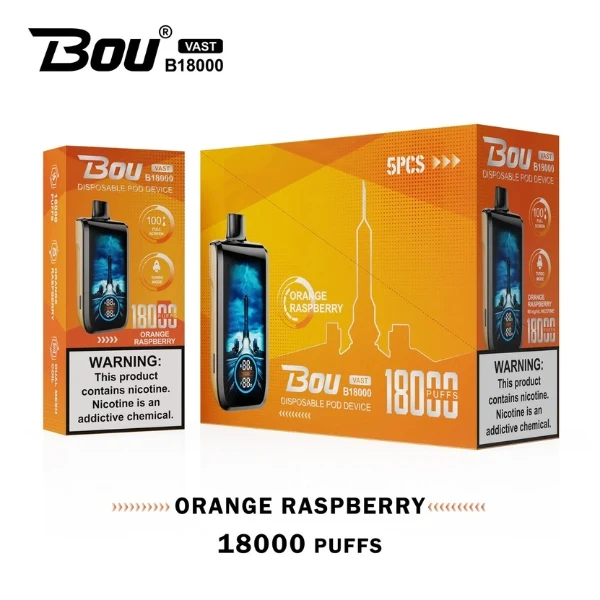 Bou VAST B1800 Orange Raspberry 0% Nic.