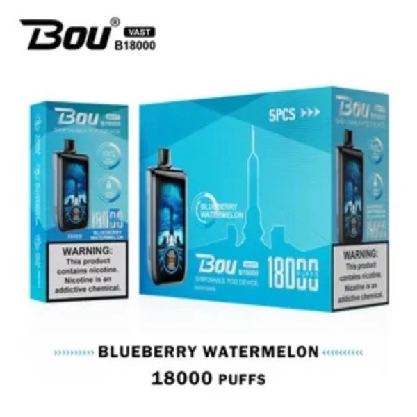 Bou VAST B1800 Blueberry Watermelon 0% Nic.