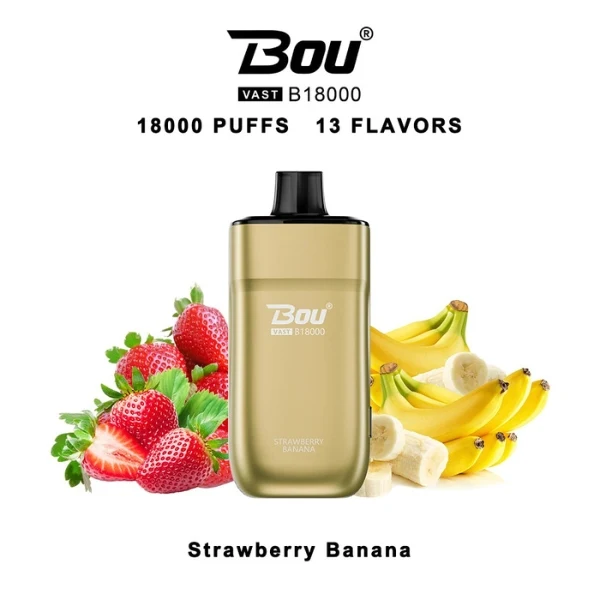 Bou VAST B1800 Strawberry Banana 0% Nic.