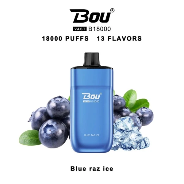 Bou Vast 18K Puff Blue Razz Ice 0% Nic.