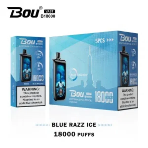 Bou Vast 18K Puff Blue Razz Ice 0% Nic.