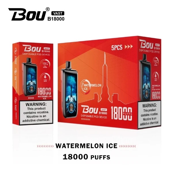 Bou VAST B1800 Watermelon ice 0% Nic.
